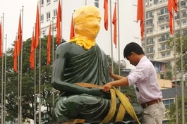 Chùm ảnh: Thời khắc bảo tượng Phật hoàng Trần Nhân Tông đến Hà Nội